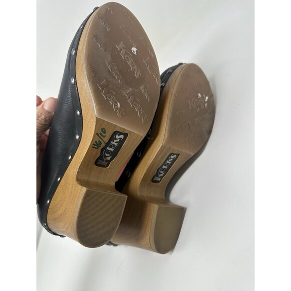 Korks Black Arielle Studded Wood Sole d'Orsay Pump (Women), Size 8.5 - Picture 4 of 11